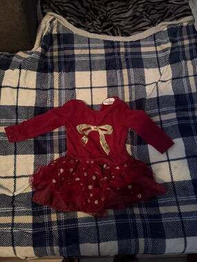 Rare Editions Baby Girl Red Tutu Dress with Gold Sequin Bow